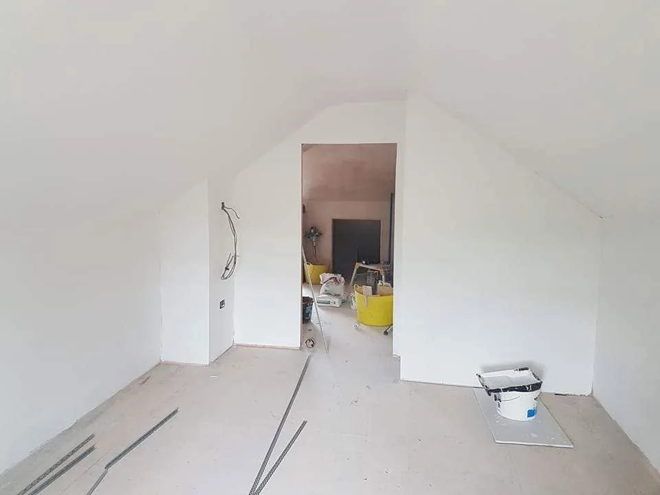 The same loft conversion room finished and decorated out in white, Southport