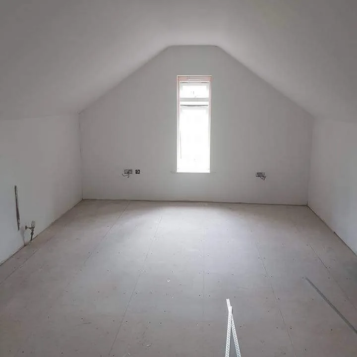 Loft room boarded, jointed and finished white with apex ceiling, Southport