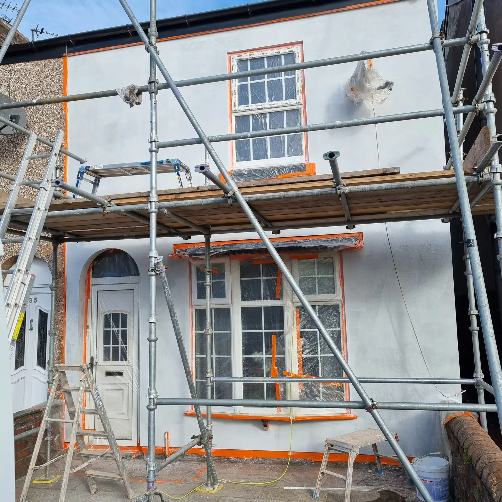 Terrace in Churchtown with the new white render on